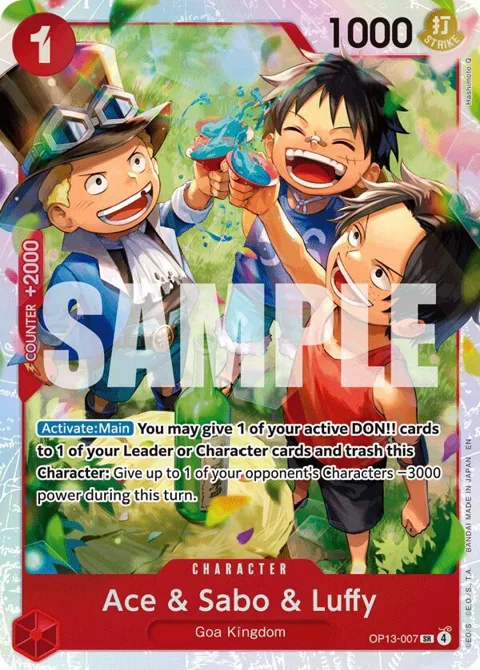 Ace & Sabo & Luffy OP13-007 One Piece card from Carrying On His Will