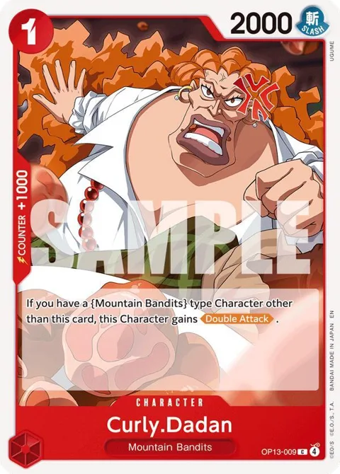 Curly.Dadan OP13-009 One Piece card from Carrying On His Will
