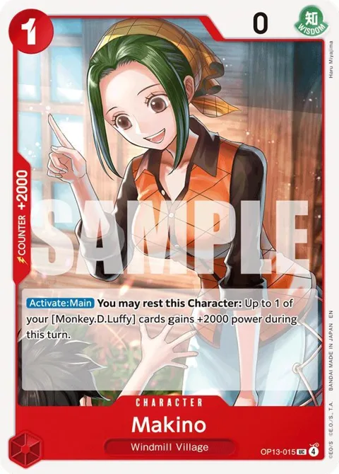 Makino OP13-015 One Piece card from Carrying On His Will
