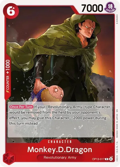 Monkey.D.Dragon OP13-017 OP13 One Piece card from Carrying On His Will