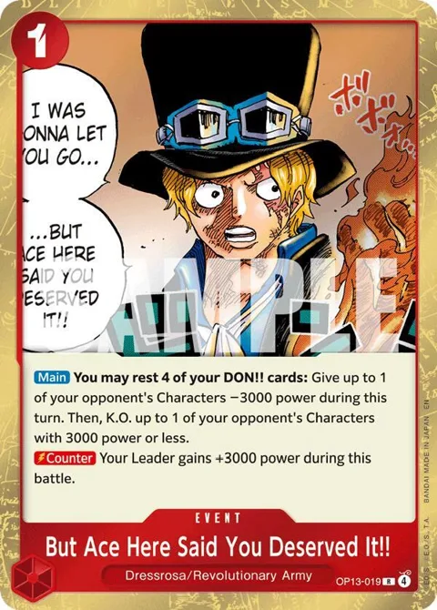 But Ace Here Said You Deserved It!! OP13-019 OP13 One Piece card from Carrying On His Will