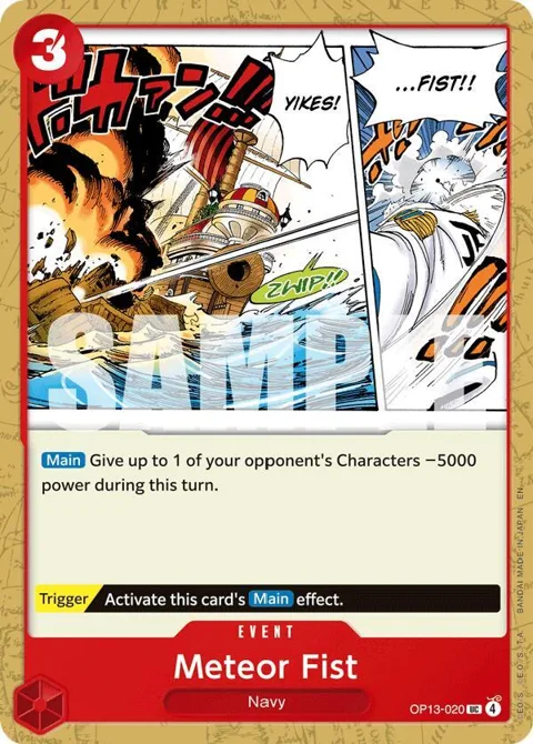 Meteor Fist OP13-020 One Piece card from Carrying On His Will