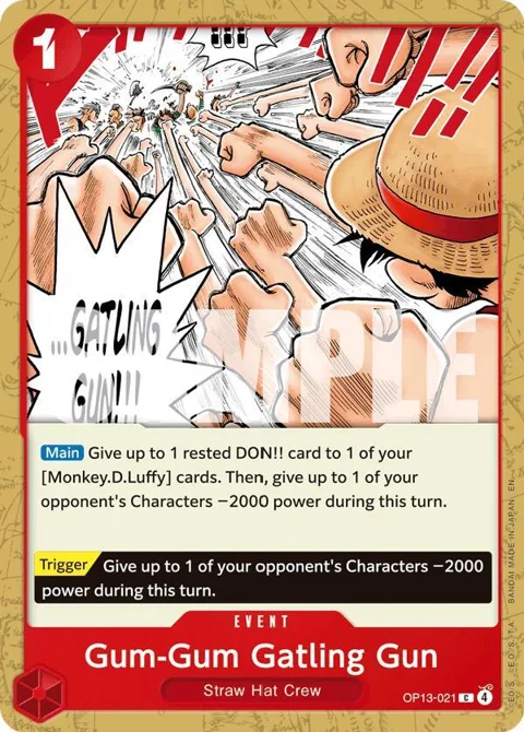 Gum-Gum Gatling Gun OP13-021 One Piece card from Carrying On His Will