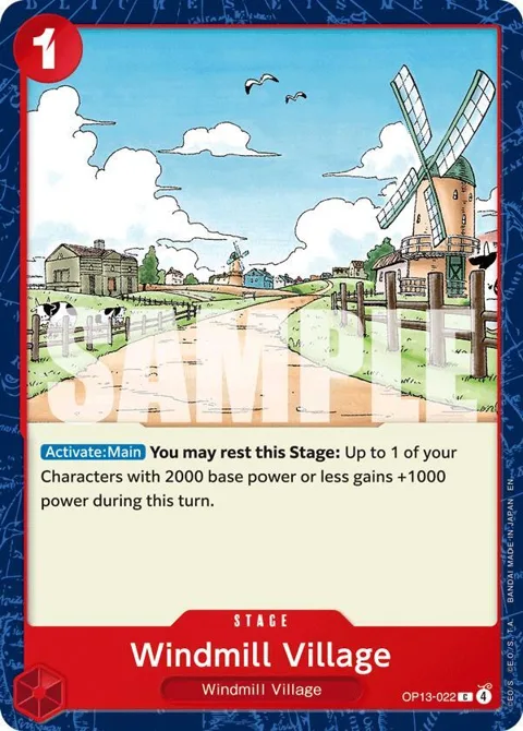 Windmill Village OP13-022 One Piece card from Carrying On His Will