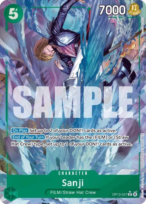 Sanji Alt Art OP13-027 One Piece card from Carrying On His Will