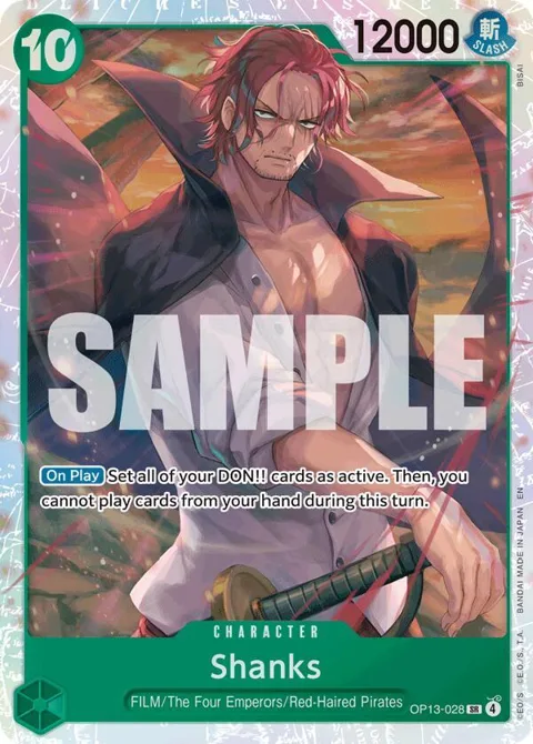 Shanks OP13-028 One Piece card from Carrying On His Will