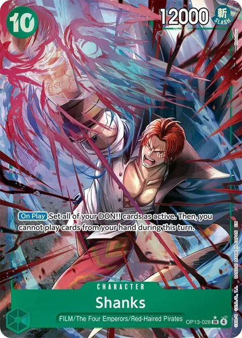 Shanks Alt Art OP13-028 One Piece card from Carrying On His Will
