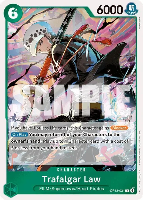 Trafalgar Law OP13-031 One Piece card from Carrying On His Will