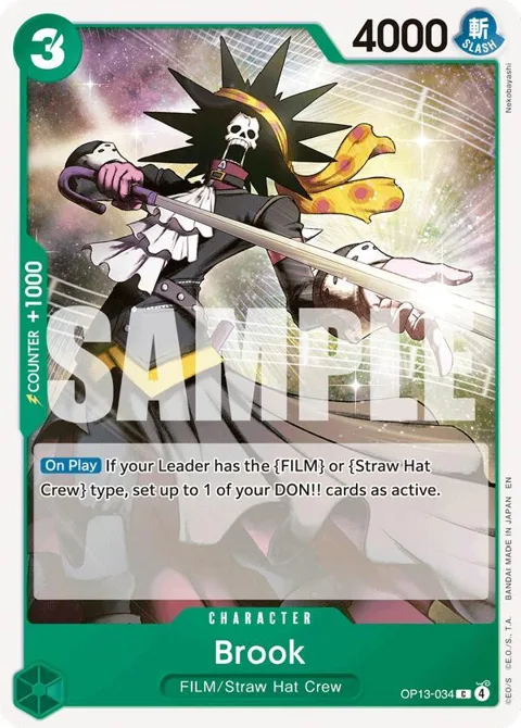Brook OP13-034 One Piece card from Carrying On His Will
