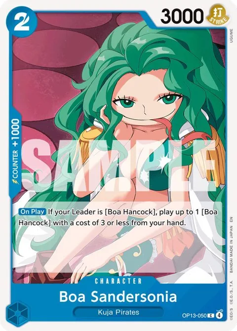 Boa Sandersonia OP13-050 One Piece card from Carrying On His Will