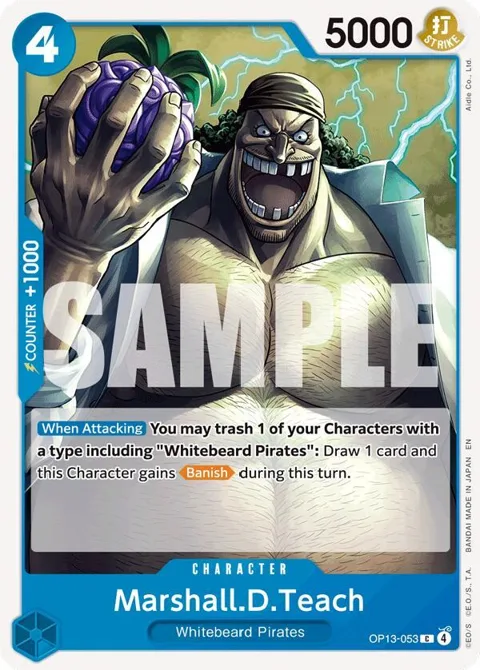 Marshall.D.Teach OP13-053 One Piece card from Carrying On His Will