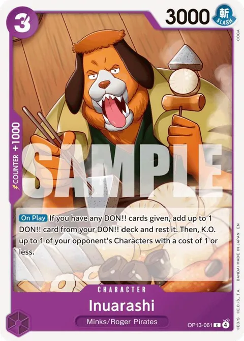 Inuarashi OP13-061 One Piece card from Carrying On His Will