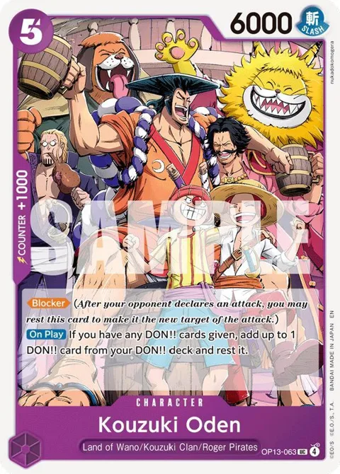 Kouzuki Oden OP13-063 One Piece card from Carrying On His Will