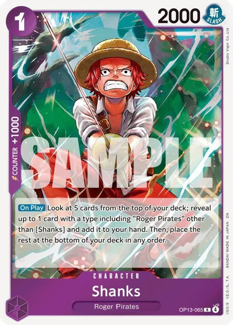 Shanks OP13-065 One Piece card from Carrying On His Will