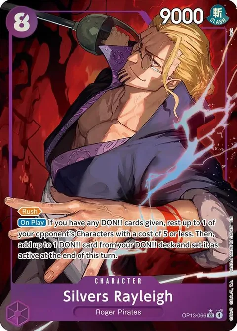 Silvers Rayleigh Alt Art OP13-066 One Piece card from Carrying On His Will