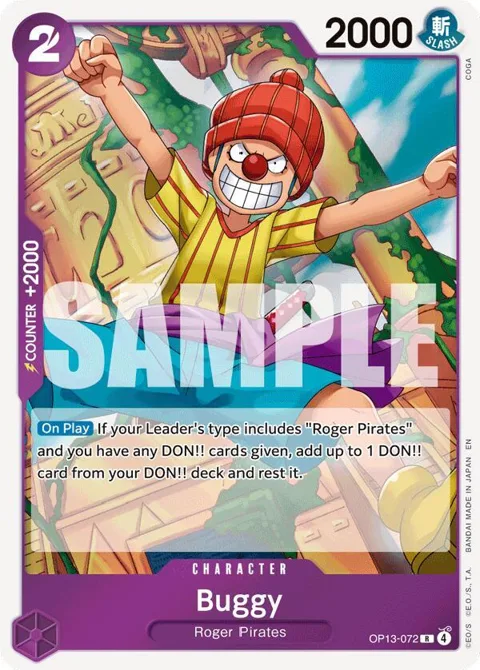 Buggy OP13-072 One Piece card from Carrying On His Will