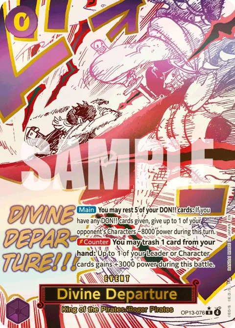 Divine Departure Alt Art OP13-076 One Piece card from Carrying On His Will
