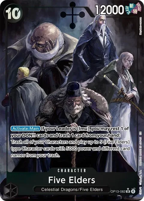 Five Elders Alt Art OP13-082 One Piece card from Carrying On His Will