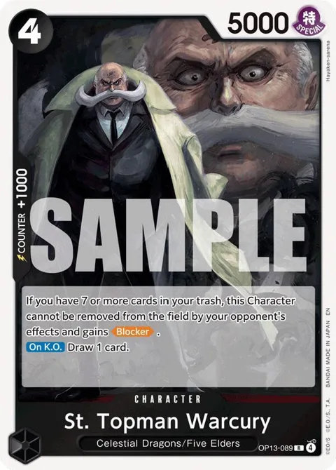 St. Topman Warcury OP13-089 One Piece card from Carrying On His Will