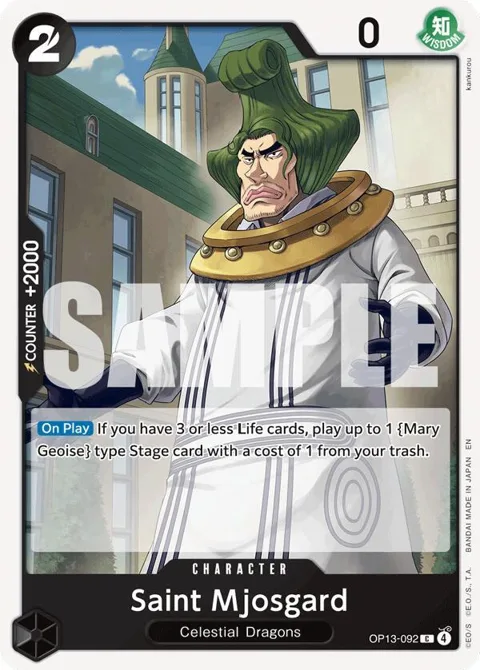 Saint Mjosgard OP13-092 One Piece card from Carrying On His Will