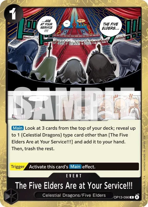 The Five Elders Are at Your Service!!! OP13-096 One Piece card from Carrying On His Will