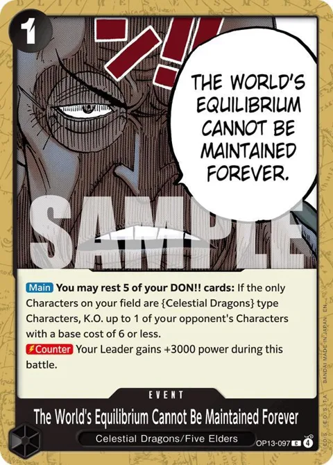 The World's Equilibrium Cannot Be Maintained Forever OP13-097 One Piece card from Carrying On His Will