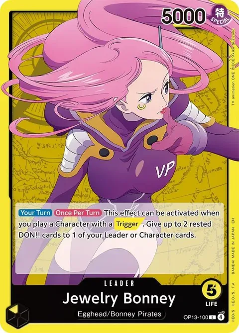 Jewelry Bonney OP13-100 One Piece card from Carrying On His Will