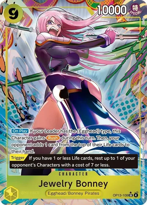 Jewelry Bonney Alt Art OP13-108 One Piece card from Carrying On His Will