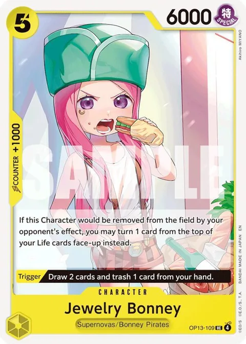 Jewelry Bonney OP13-109 One Piece card from Carrying On His Will