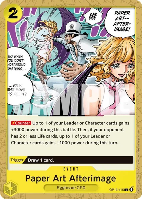 Paper Art Afterimage OP13-115 One Piece card from Carrying On His Will