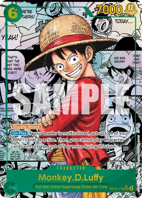Monkey.D.Luffy Manga Art OP13-118 One Piece card from Carrying On His Will