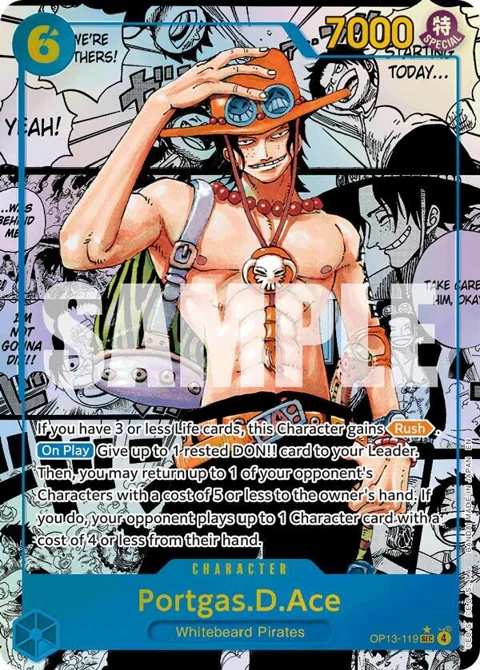 Portgas.D.Ace Manga Art OP13-119 One Piece card from Carrying On His Will