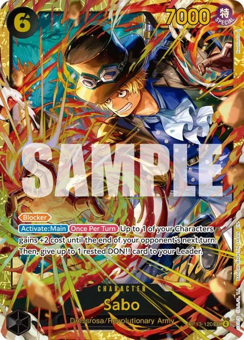 Sabo OP13-120 One Piece card from Carrying On His Will