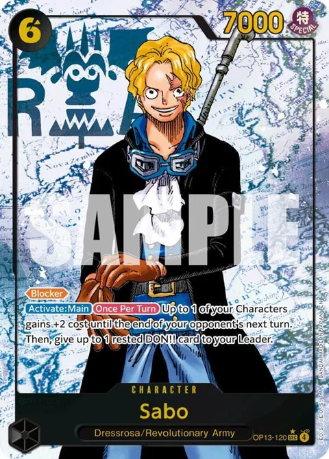 Sabo Alt Art OP13-120 One Piece card from Carrying On His Will