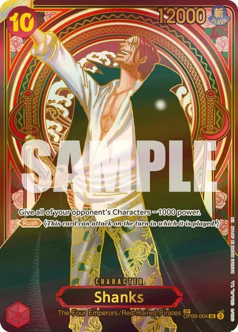 Shanks SP Gold OP09-004 One Piece card from Carrying On His Will