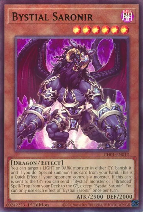 Bystial Saronir CH01-EN012 Yu-Gi-Oh card from THE CHRONICLES DECK: The Fallen & The Virtuous (All-Foil Edition)