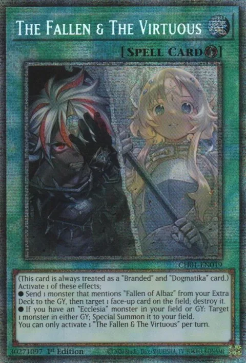 The Fallen & The Virtuous Starlight Rare CH01-EN019 Yu-Gi-Oh card from THE CHRONICLES DECK: The Fallen & The Virtuous (All-Foil Edition)