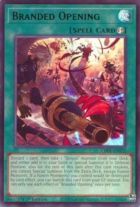 Branded Opening CH01-EN023 Yu-Gi-Oh card from THE CHRONICLES DECK: The Fallen & The Virtuous (All-Foil Edition)