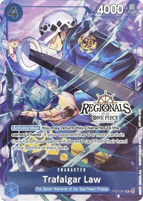 Trafalgar Law CS 25-26 Regionals Textured Chase Promo OP07-047 One Piece card from One Piece Promotion Cards
