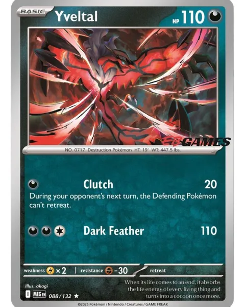 Yveltal EB Games #088/132 Holofoil Pokémon card from Miscellaneous Cards & Products