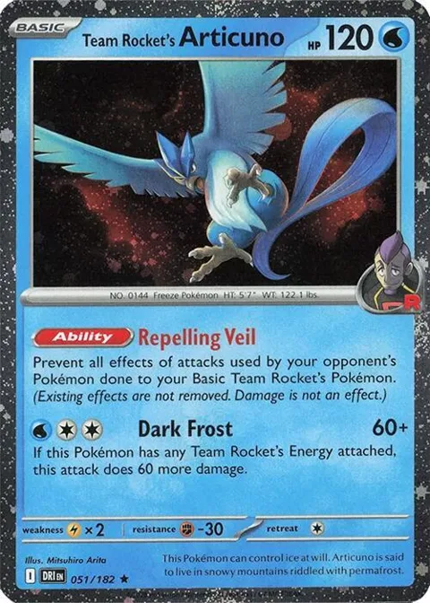 Team Rocket's Articuno - 051/182 Cosmos Holo #051/182 Holofoil Pokémon card from Miscellaneous Cards & Products