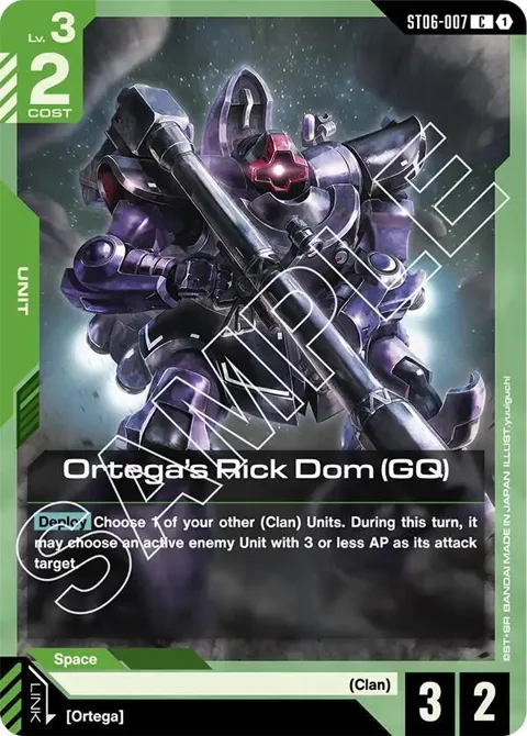Ortega's Rick Dom GQ ST06-007 Gundam card from Starter Deck 06: Clan Unity