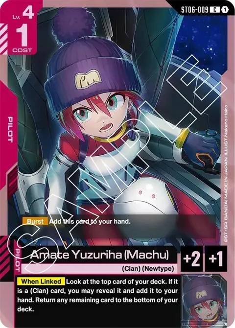 Amate Yuzuriha Machu ST06-009 Gundam card from Starter Deck 06: Clan Unity
