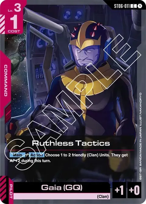 Ruthless Tactics ST06-011 Gundam card from Starter Deck 06: Clan Unity