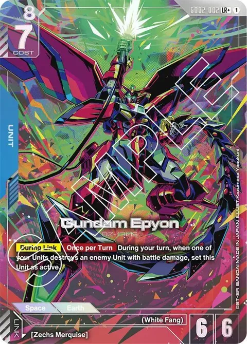 Gundam Epyon LR+ GD02-002 Gundam card from Dual Impact