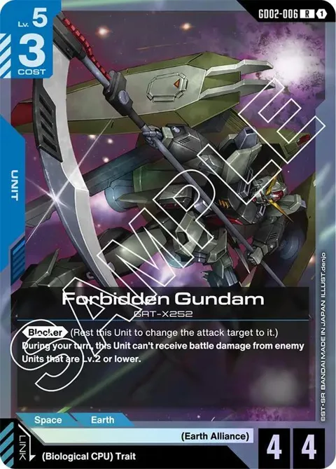 Forbidden Gundam GD02-006 Gundam card from Dual Impact