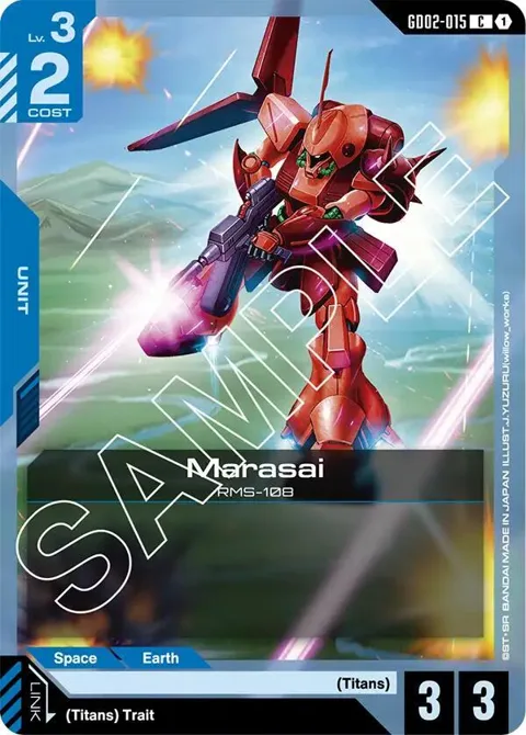 Marasai GD02-015 Gundam card from Dual Impact