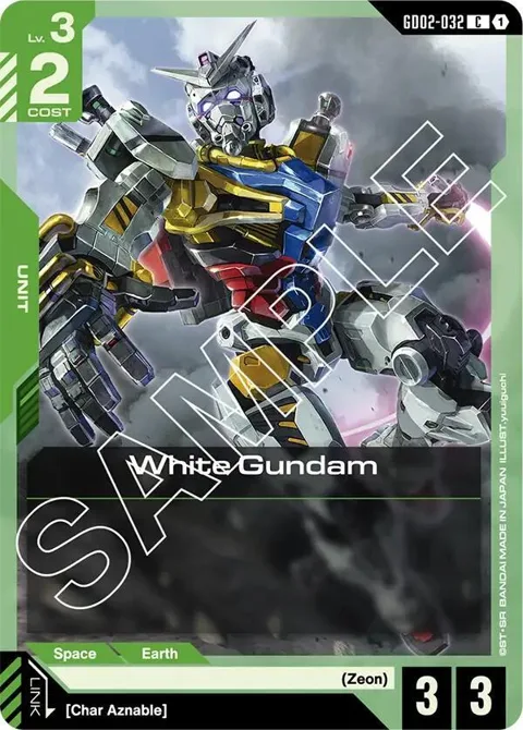 White Gundam GD02-032 Gundam card from Dual Impact