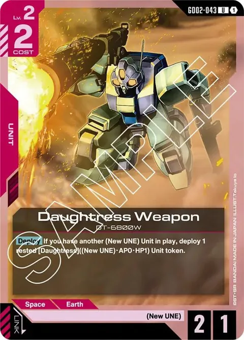 Daughtress Weapon GD02-043 Gundam card from Dual Impact