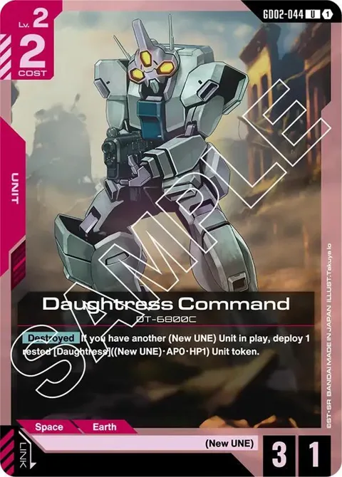 Daughtress Command GD02-044 Gundam card from Dual Impact